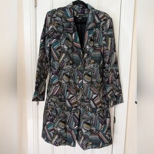 Duro Olowu Abstract Rainbow Cotton Trench XL